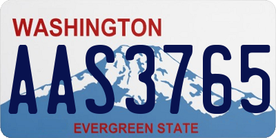 WA license plate AAS3765