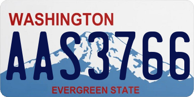 WA license plate AAS3766