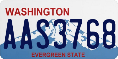 WA license plate AAS3768