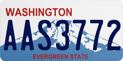 WA license plate AAS3772