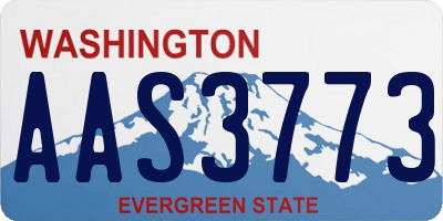 WA license plate AAS3773