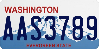 WA license plate AAS3789