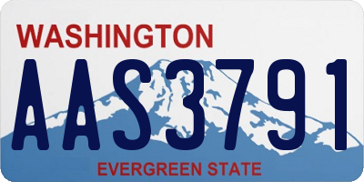 WA license plate AAS3791