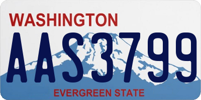 WA license plate AAS3799