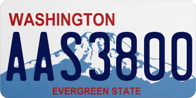 WA license plate AAS3800