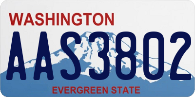 WA license plate AAS3802