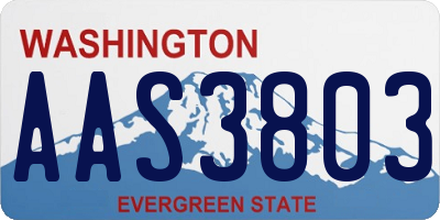 WA license plate AAS3803