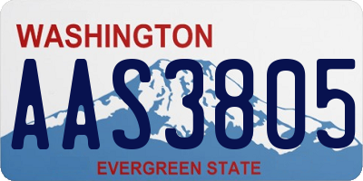 WA license plate AAS3805
