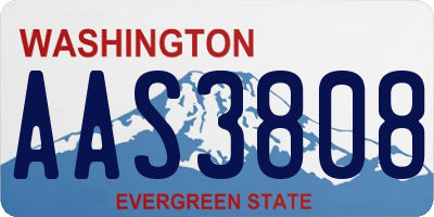 WA license plate AAS3808