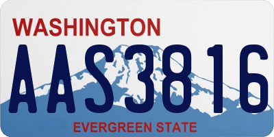 WA license plate AAS3816