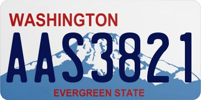 WA license plate AAS3821