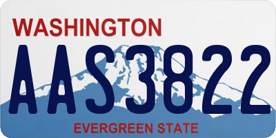WA license plate AAS3822
