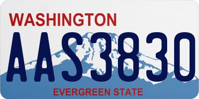 WA license plate AAS3830