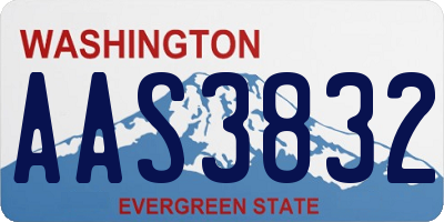 WA license plate AAS3832