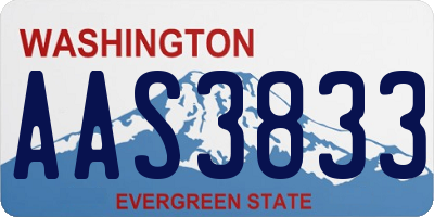 WA license plate AAS3833