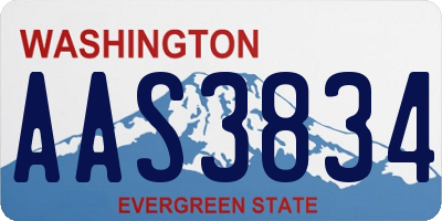 WA license plate AAS3834