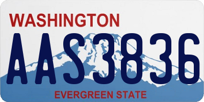 WA license plate AAS3836