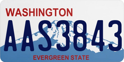 WA license plate AAS3843
