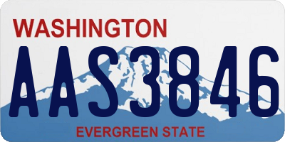 WA license plate AAS3846