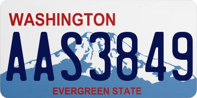 WA license plate AAS3849