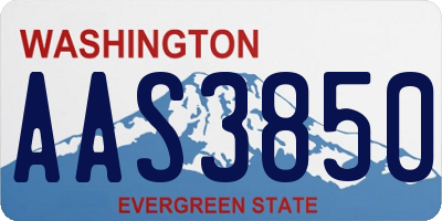 WA license plate AAS3850
