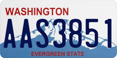 WA license plate AAS3851