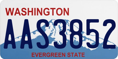 WA license plate AAS3852