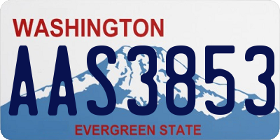 WA license plate AAS3853