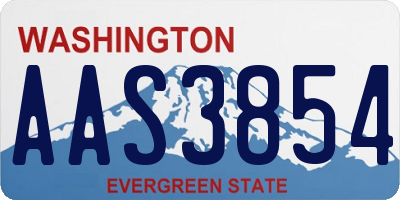 WA license plate AAS3854