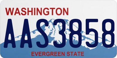 WA license plate AAS3858