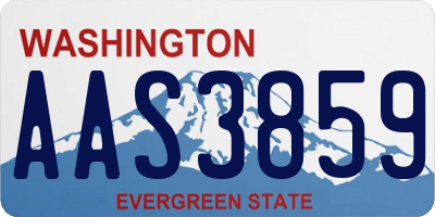 WA license plate AAS3859
