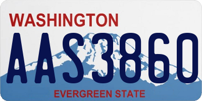 WA license plate AAS3860