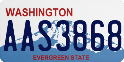 WA license plate AAS3868