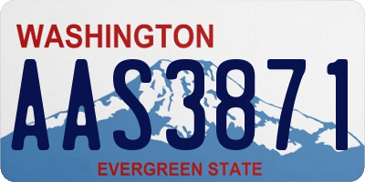 WA license plate AAS3871
