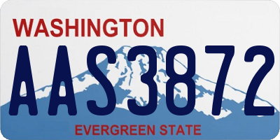 WA license plate AAS3872