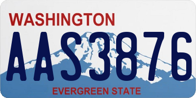 WA license plate AAS3876