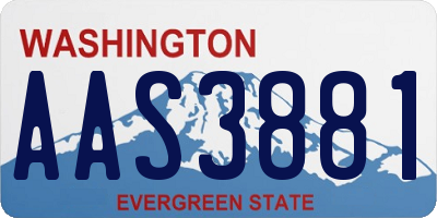 WA license plate AAS3881