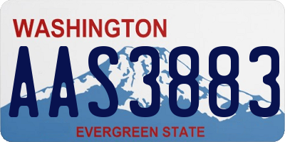 WA license plate AAS3883