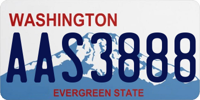 WA license plate AAS3888