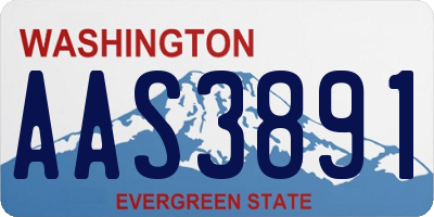 WA license plate AAS3891