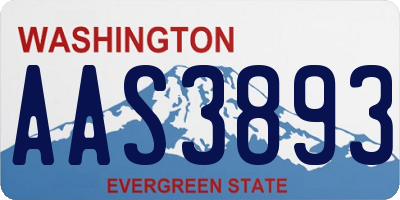 WA license plate AAS3893