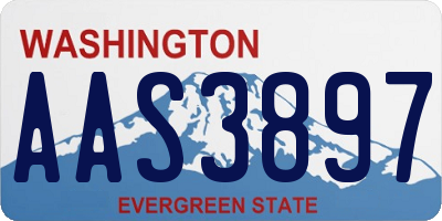 WA license plate AAS3897