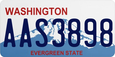 WA license plate AAS3898