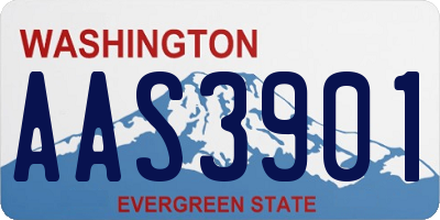 WA license plate AAS3901