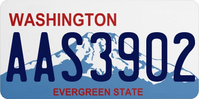 WA license plate AAS3902