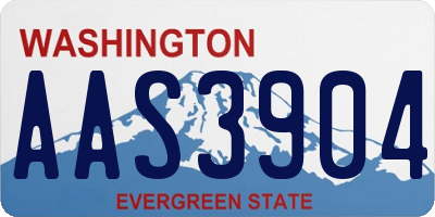 WA license plate AAS3904