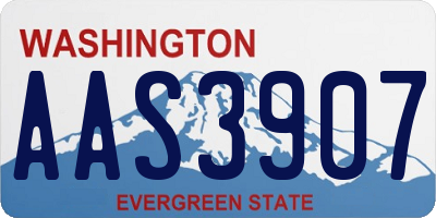 WA license plate AAS3907