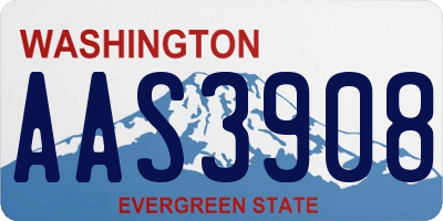 WA license plate AAS3908