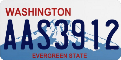 WA license plate AAS3912