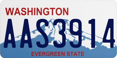WA license plate AAS3914